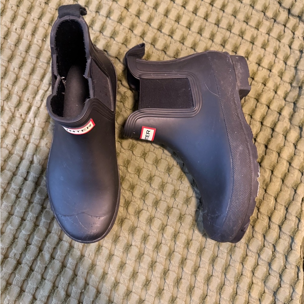 Hunter Black Ankle Rain Boots
